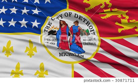 Closeup of Detroit City Flag - Stock Illustration [30871711] - PIXTA