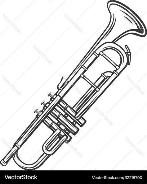 Trumpet outline icon Royalty Free Vector Image