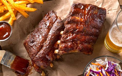 Baby Back Ribs topped with BBQ Sauce - Helen Browning's Organics