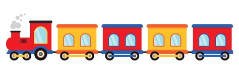 Colorful Train Transportation in Flat Animated Cartoon Vector ...