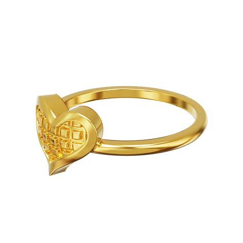 Stone Heart Design Gold Ring 02-10 - SPE Gold