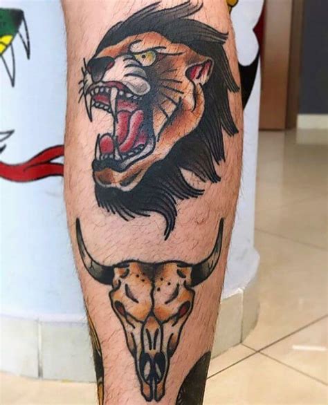 12+ Old School Lion Tattoo Designs | PetPress