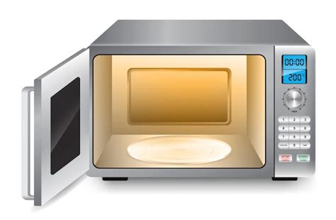 Premium Vector | Set of realistic microwave oven front view appliance ...