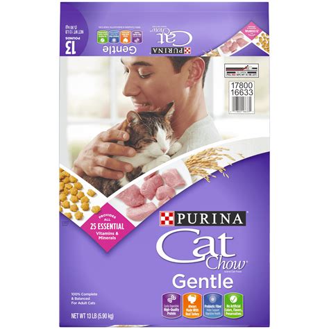 Purina Cat Chow Sensitive Stomach Dry Cat Food, Gentle, 13 lb. Bag ...