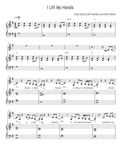 I Lift My Hands Sheet music for Piano, Voice | Download free in PDF or ...