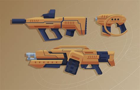 Premium Vector | Futuristic weapons for games laser weapons of the future space blasters ...