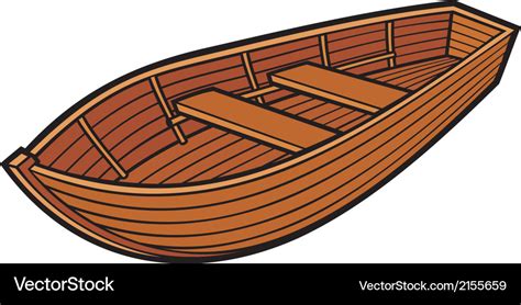 Wooden boat Royalty Free Vector Image - VectorStock