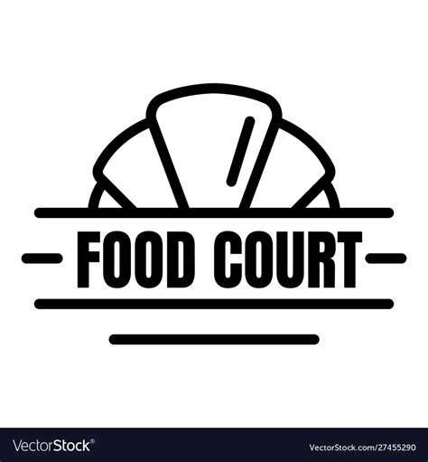 Fresh food court logo outline style Royalty Free Vector