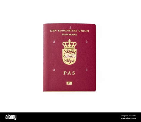 Danish Passport European Union on a white Background Stock Photo - Alamy