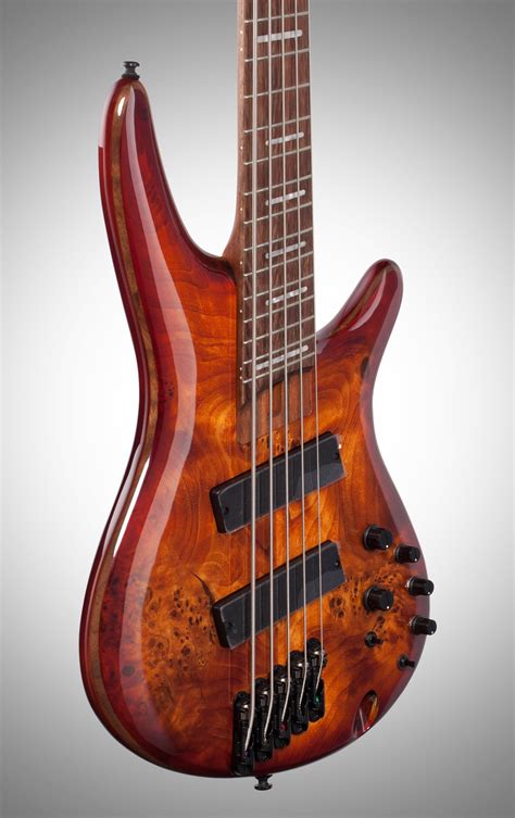 Ibanez SRMS805 Bass Workshop Multi-Scale Electric Bass, 5-String, Brown Topaz Burst Flat