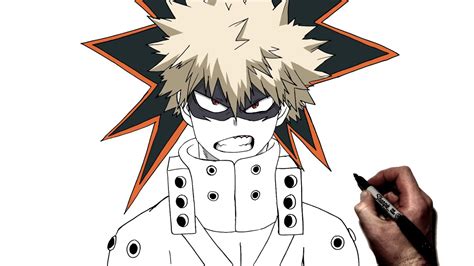 How To Draw Bakugo (Winter Suit) | Step By Step | My Hero Academia - YouTube