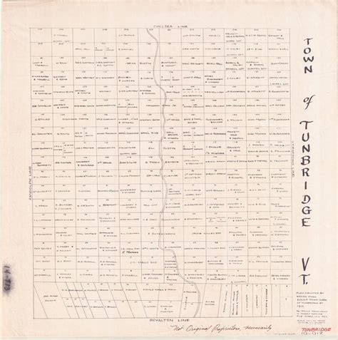 Tunbridge Lotting Vermont Town VT State Archives - OLD MAPS