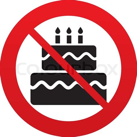 Birthday cake sign icon. Cake with ... | Stock vector | Colourbox