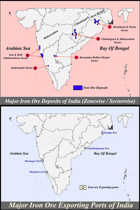 Major mineral resources of India with maps | Geography map, General ...