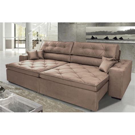 Sofa Retratil Reclinavel 4 Lugares Castor 2,22 m