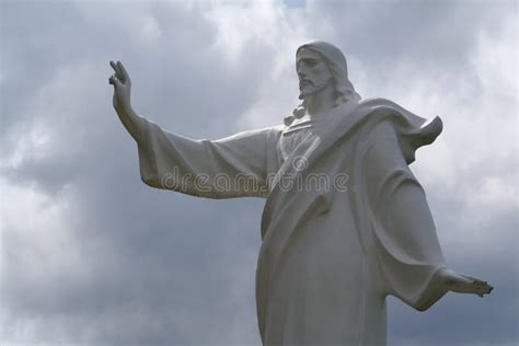 Jesus Christ with Hand Raised for Blessing. Statue of Jesus of Nazareth ...