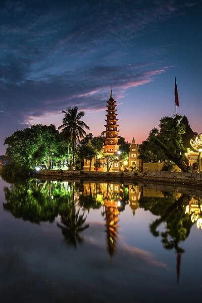 Tran Quoc Pagoda, Night, Vertical, Hanoi, Vietnam (Photos Framed ...