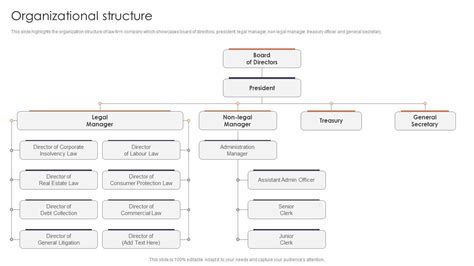 Organizational Structure Multinational Legal Firm Company Profile Icons PDF