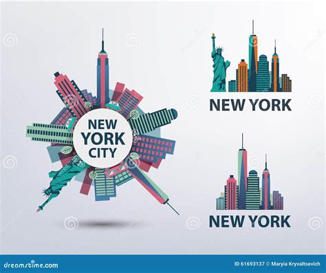 Vector Set of NYC, New York City Icons, Logos Stock Vector ...