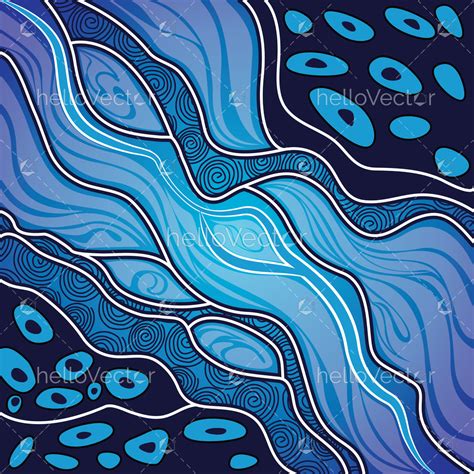 Aboriginal art vector painting - River concept - Download Graphics & Vectors