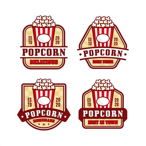 Popcorn design premium logo collection-3 5513481 Vector Art at Vecteezy