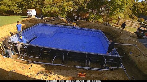 Day 8 - Vinyl Pool Installation - Liner Installation. - YouTube