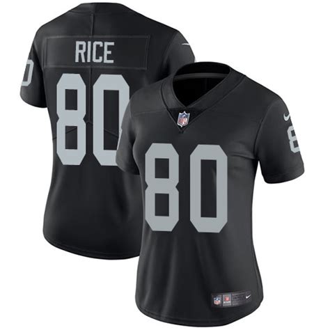 Nike Raiders #80 Jerry Rice Black Team Color Women's Stitched NFL Vapor Untouchable Limited ...