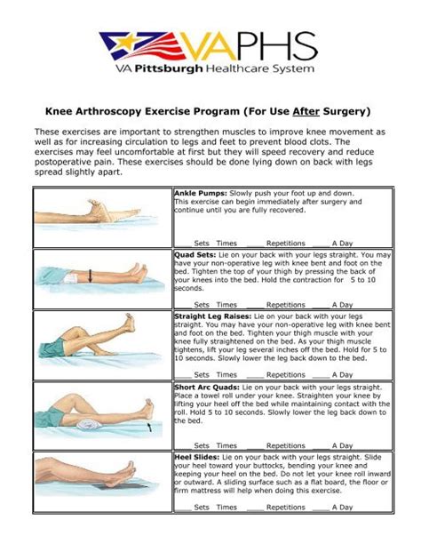 Knee Arthroscopy Exercise Program (For Use After Surgery)