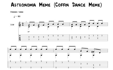 Astronomia (Coffin Dance) for guitar. Guitar sheet music and tabs.