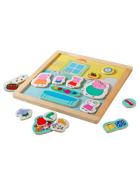 Peppa Pig Double-Sided Magnetic Wooden Play Set at John Lewis & Partners