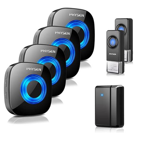 Buy Wireless Doorbell PHYSEN Door bell Chimes, Wireless Door Sensor Chime, 4 Receivers & 2 ...