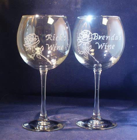 Two Custom Engraved Large Wine Glasses 18 By Francesfineengraving ...