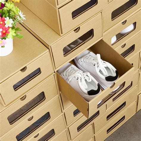 5 Sizes Shoe Storage Paper Boxes Display Organizer Drawer Pull Box ...