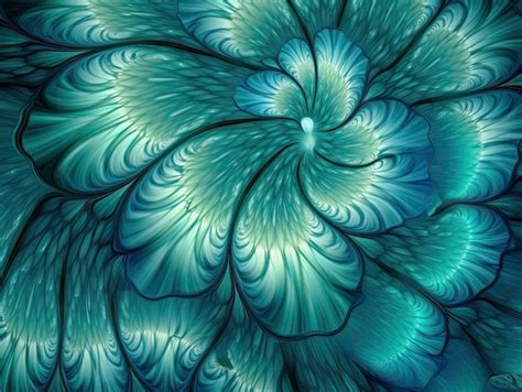 Premium AI Image | Aqua and Green psychedelic fractal