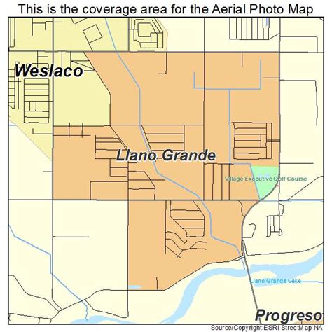 Aerial Photography Map of Llano Grande, TX Texas