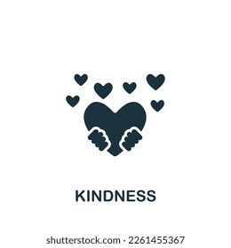 Kindness Icon Monochrome Simple Sign Donation Stock Vector (Royalty ...