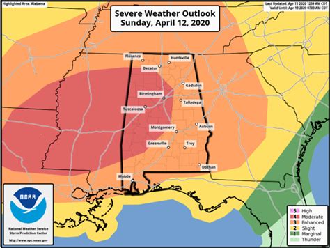 Significant Severe Weather Across Alabama On Sunday