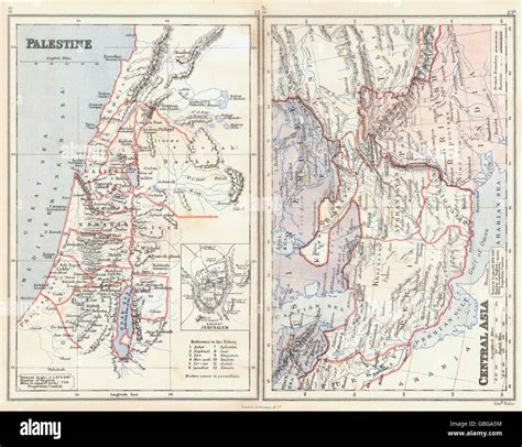 PALESTINE & CENTRAL ASIA: Lebanon Beirut. Bukhara Kafiristan. BUTLER, 1888 map Stock Photo - Alamy