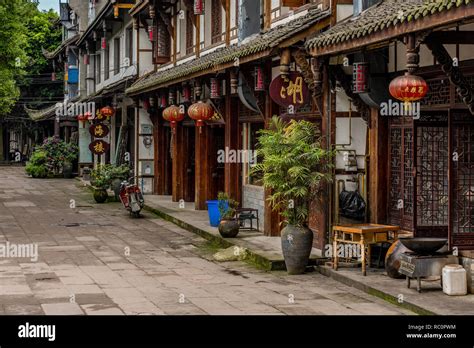 SICHUAN, CHINA - SEPTEMBER 26: Old buildings with traditional Chinese architecture at ...