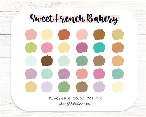 Sweet French Bakery Procreate Color Palette, Colorful Palette, Color Palette, iPad Pro ...