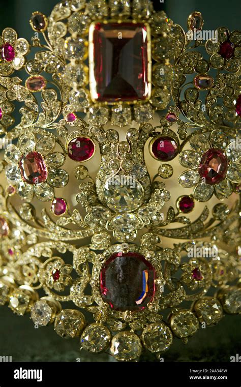 Jewels in the crown of Bavarian monarchs in Munich Residenz Stock Photo - Alamy