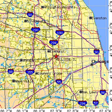 Hillside, Illinois (IL) ~ population data, races, housing & economy