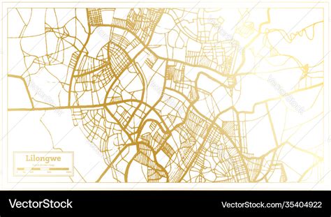 Lilongwe malawi city map in retro style in golden Vector Image