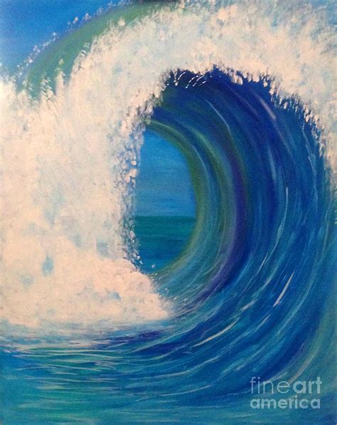 Green Wave Painting by J Lopez