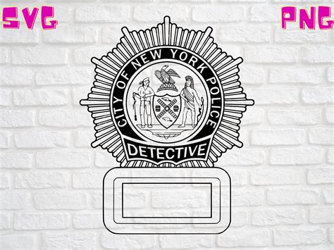 NYPD Police Department Detective Badge SVG Digital File Only | Etsy