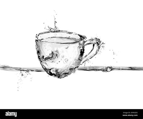 A black coffee cup made out of water Stock Photo - Alamy