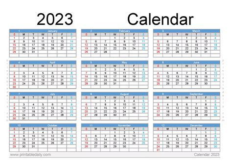 Free Printable Calendar 2022, 2023 and The Years To Come Holiday ...