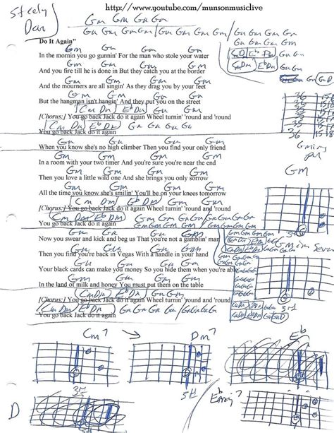 Do It Again (Steely Dan) Guitar Chord Chart | Guitar chords, Lyrics and chords, Music guitar