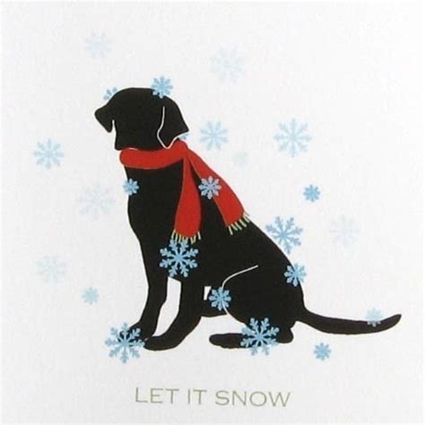 Let It Snow Black Lab Christmas Cards Set of 8 Blank by blomma