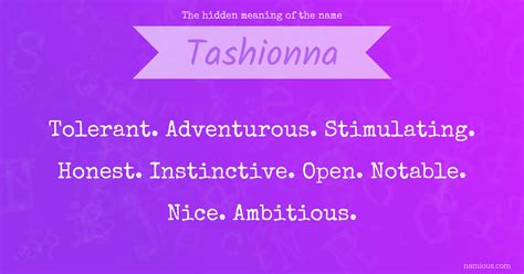 The hidden meaning of the name Tashionna | Namious